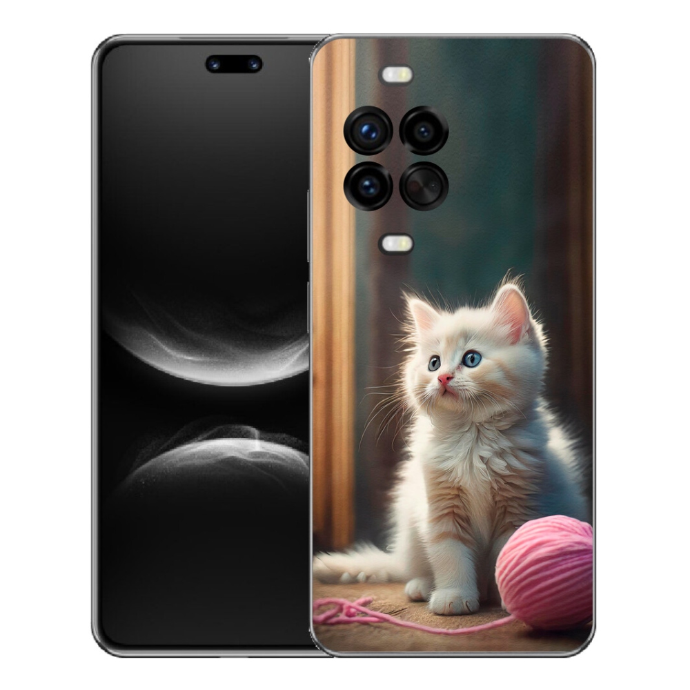 Gélový kryt mmCase na Huawei Nova 14 Pro - biele mačiatko 2