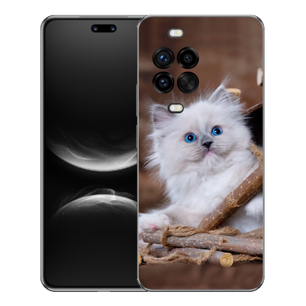 Gélový kryt mmCase na Huawei Nova 14 Pro - biele mačiatko