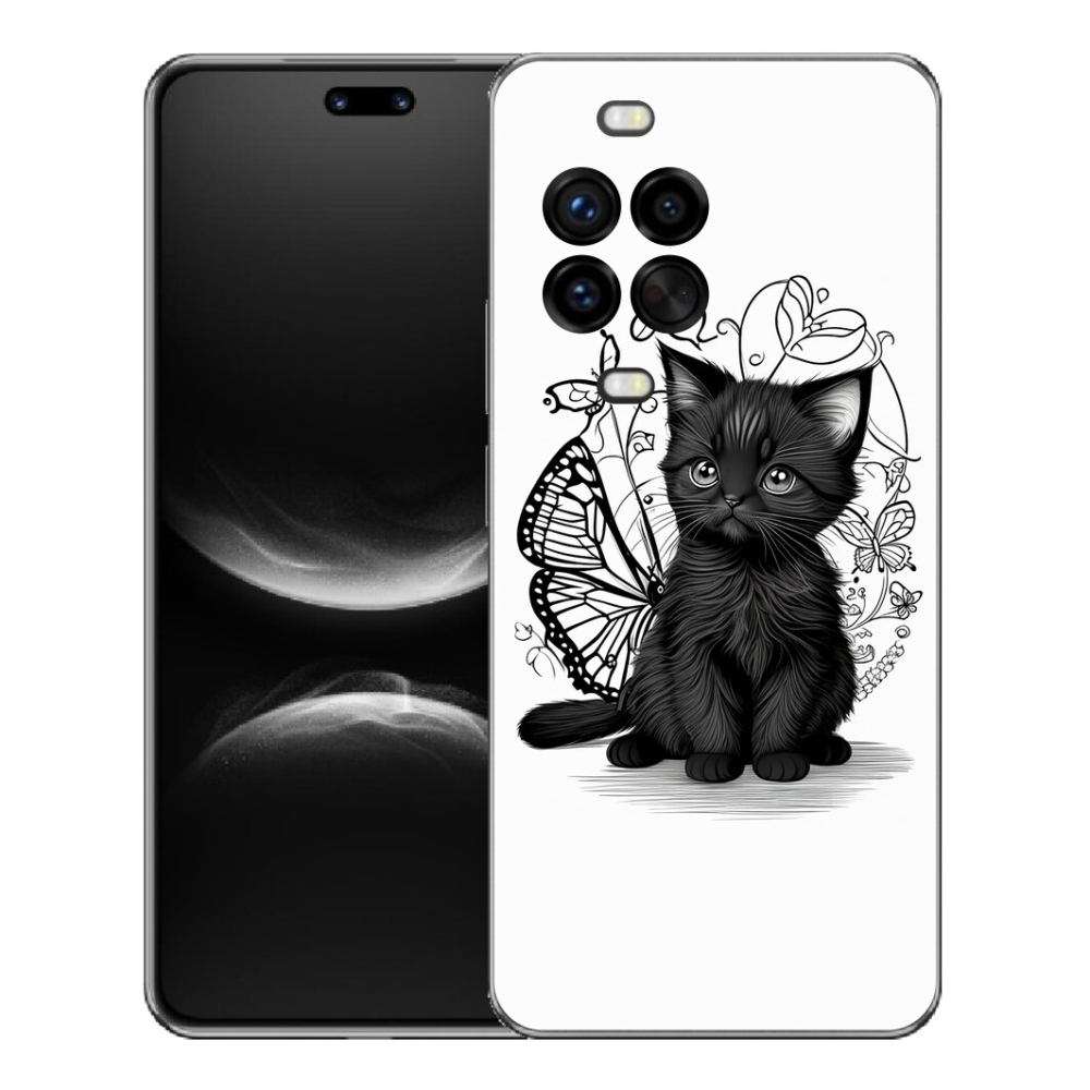 Gélový kryt mmCase na Huawei Nova 14 Pro - čierne mačiatko