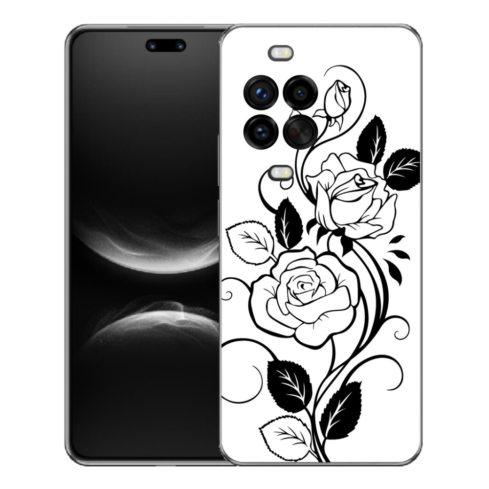 Gélový kryt mmCase na Huawei Nova 14 Pro - čiernobiela ruža