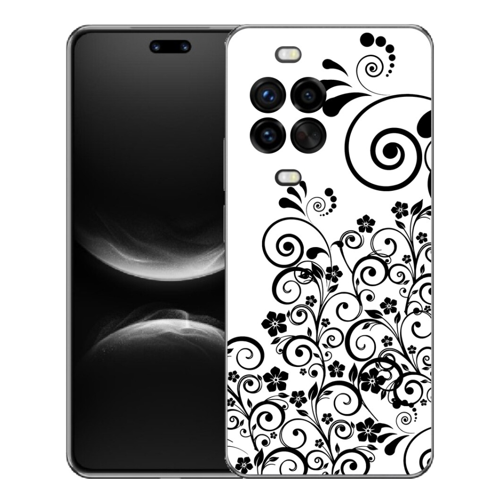 Gélový kryt mmCase na Huawei Nova 14 Pro - čiernobiele kvetinové vzory