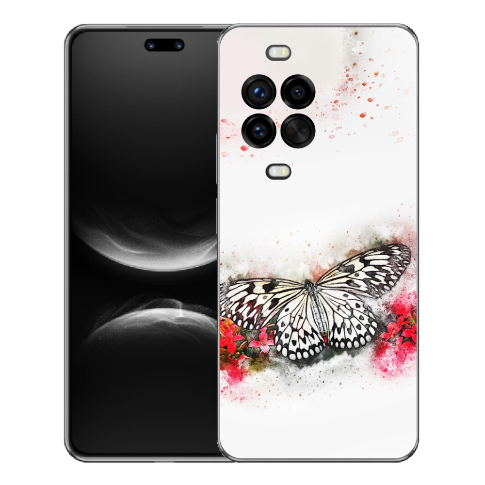 Gélový kryt mmCase na Huawei Nova 14 Pro - čiernobiely motýľ
