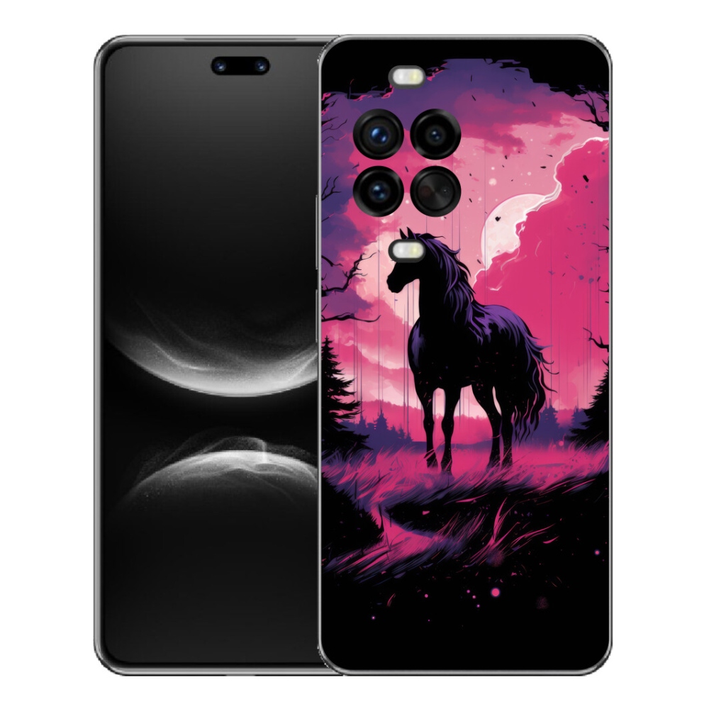 Gélový kryt mmCase na Huawei Nova 14 Pro - čierny kreslený kôň 1