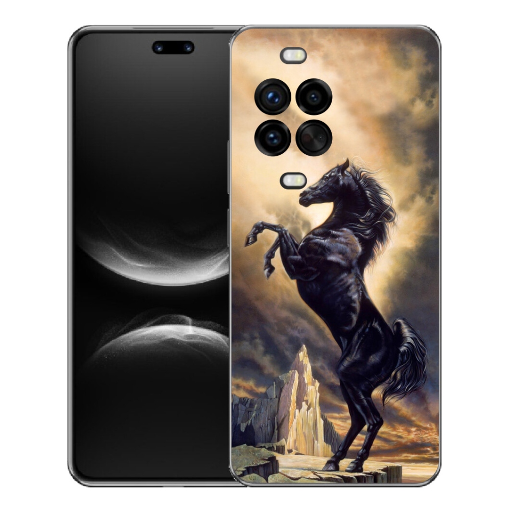 Gélový kryt mmCase na Huawei Nova 14 Pro - čierny kreslený kôň