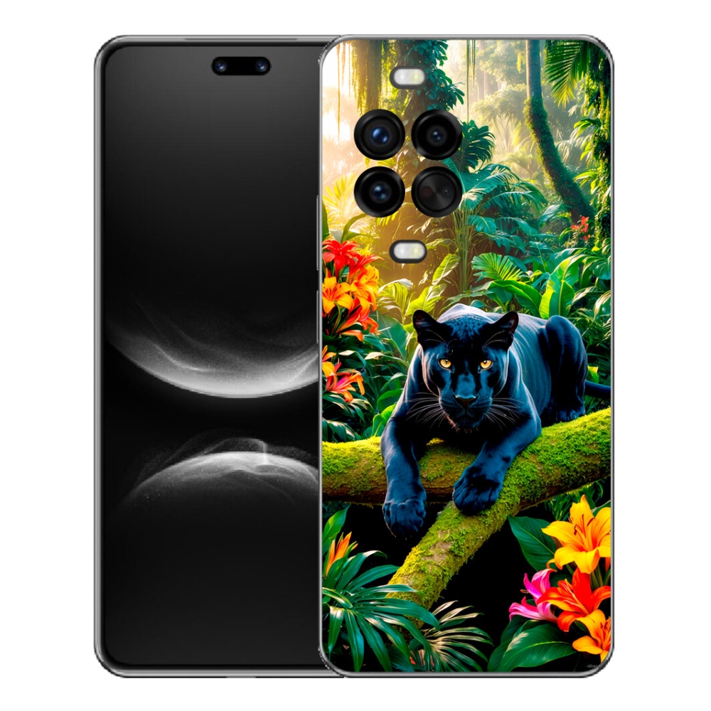 Gélový kryt mmCase na Huawei Nova 14 Pro - čierny panter v džungli