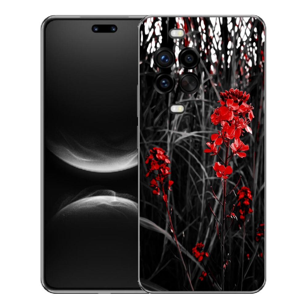 Gélový kryt mmCase na Huawei Nova 14 Pro - červená rastlina
