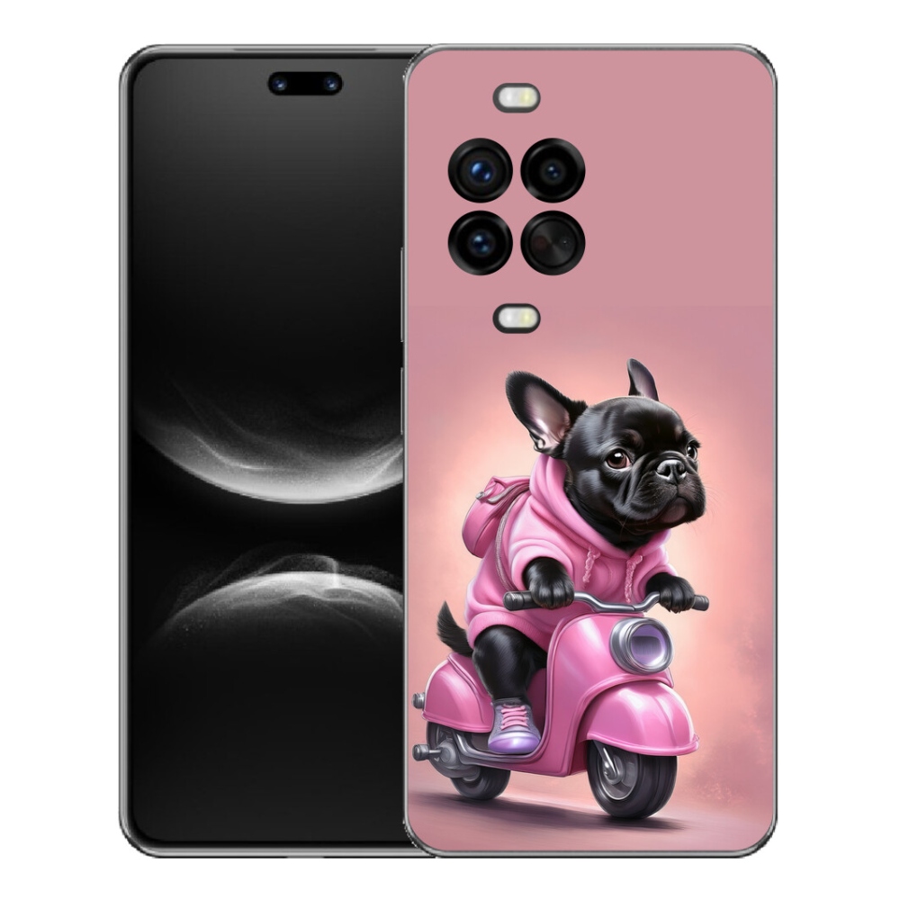 Gélový kryt mmCase na Huawei Nova 14 Pro - francúzsky buldoček na skútri
