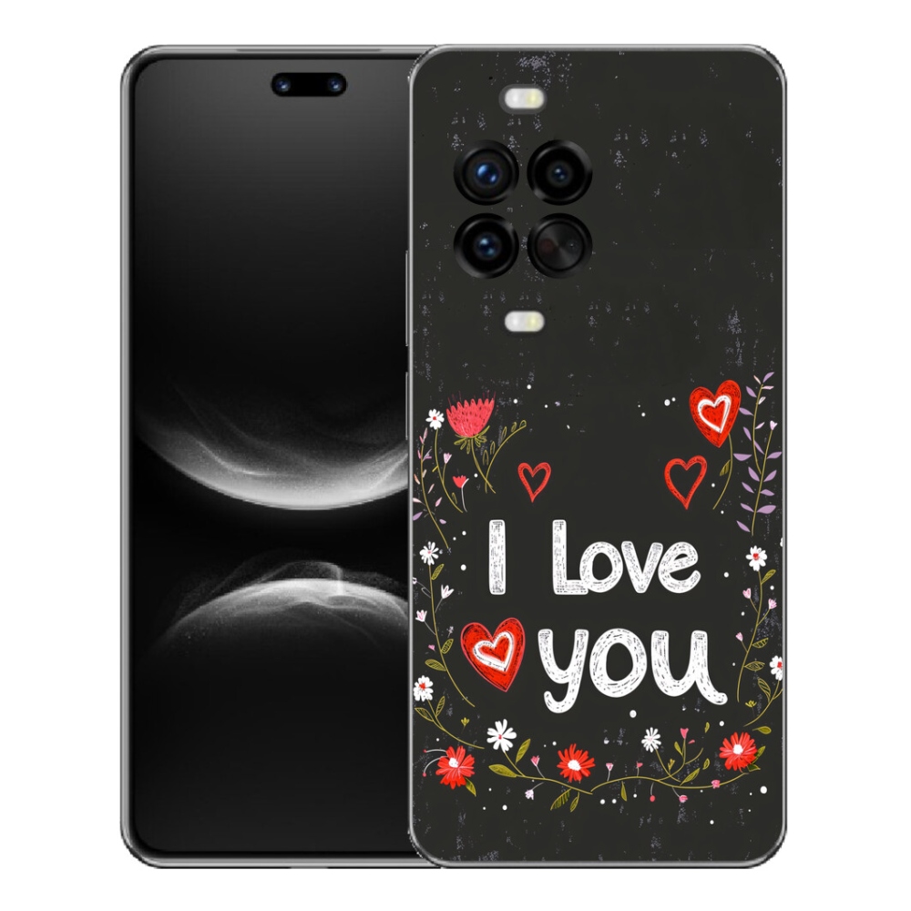 Gélový kryt mmCase na Huawei Nova 14 Pro - I love you čierne pozadie