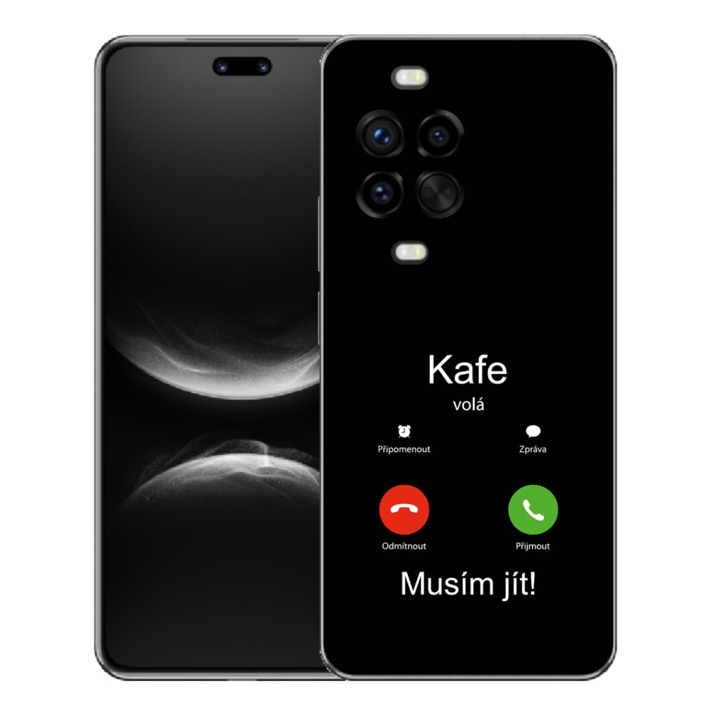 Gélový kryt mmCase na Huawei Nova 14 Pro - kafe volá čierne pozadie
