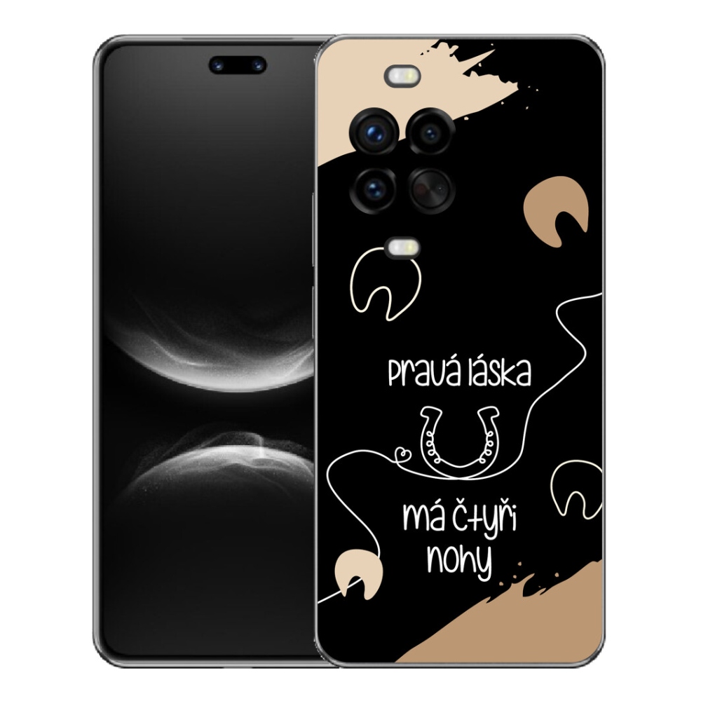 Gélový kryt mmCase na Huawei Nova 14 Pro - konský motív čierne pozadie