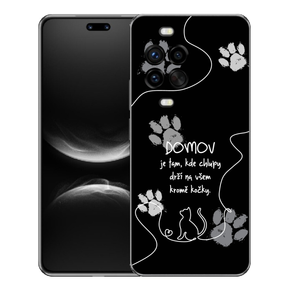 Gélový kryt mmCase na Huawei Nova 14 Pro - mačacie motív čierne pozadie
