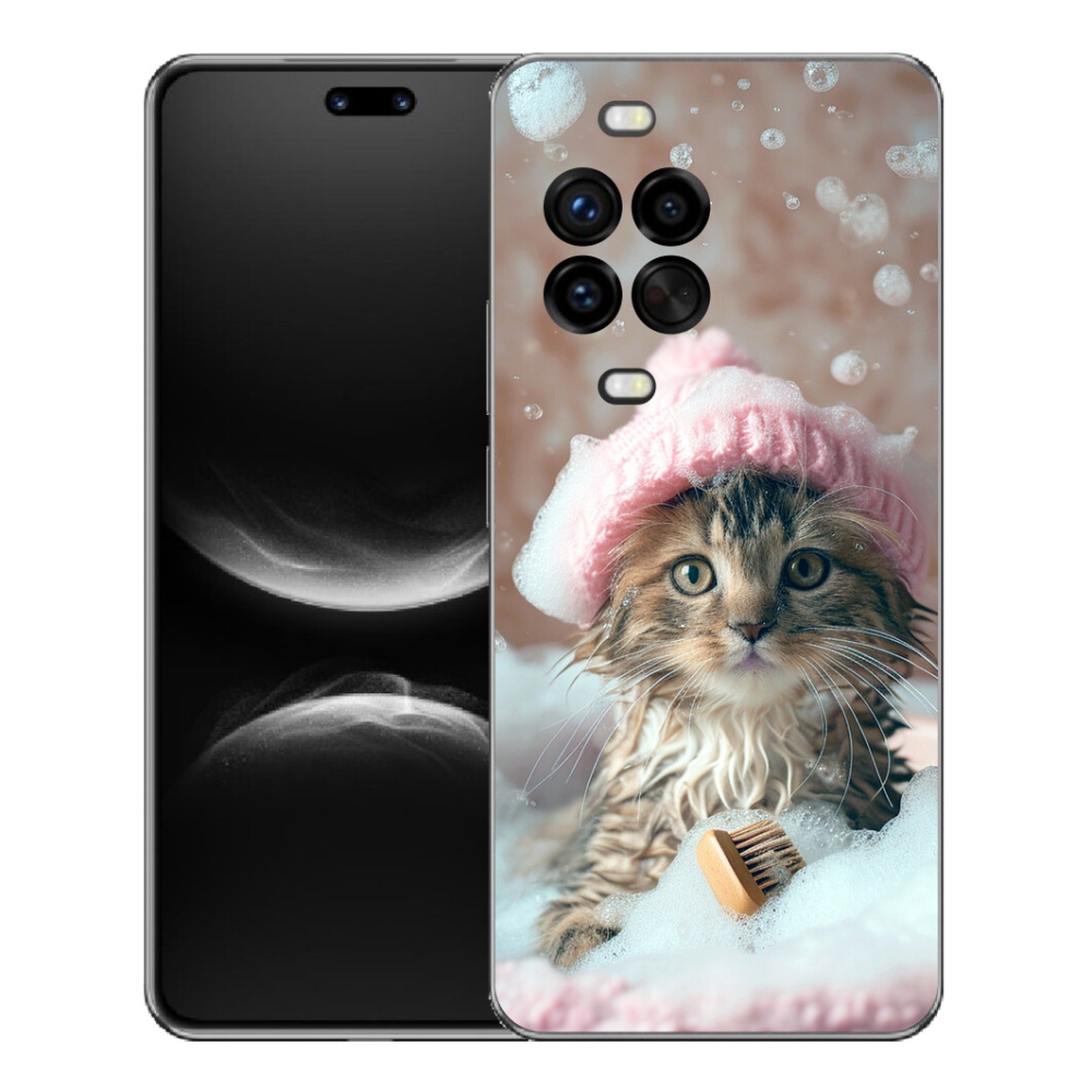 Gélový kryt mmCase na Huawei Nova 14 Pro - mačiatko a kúpeľ