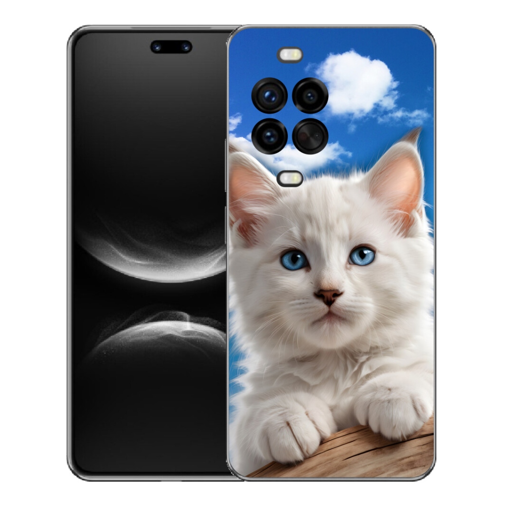 Gélový kryt mmCase na Huawei Nova 14 Pro - mačiatko a oblaky