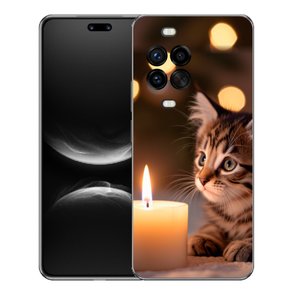 Gélový kryt mmCase na Huawei Nova 14 Pro - mačiatko a sviečka