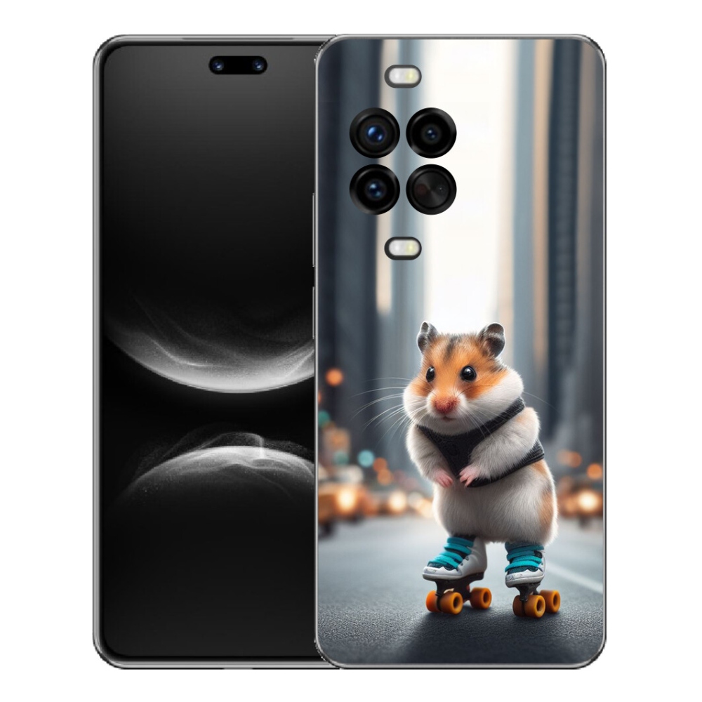 Gélový kryt mmCase na Huawei Nova 14 Pro - škrečok na korčuliach