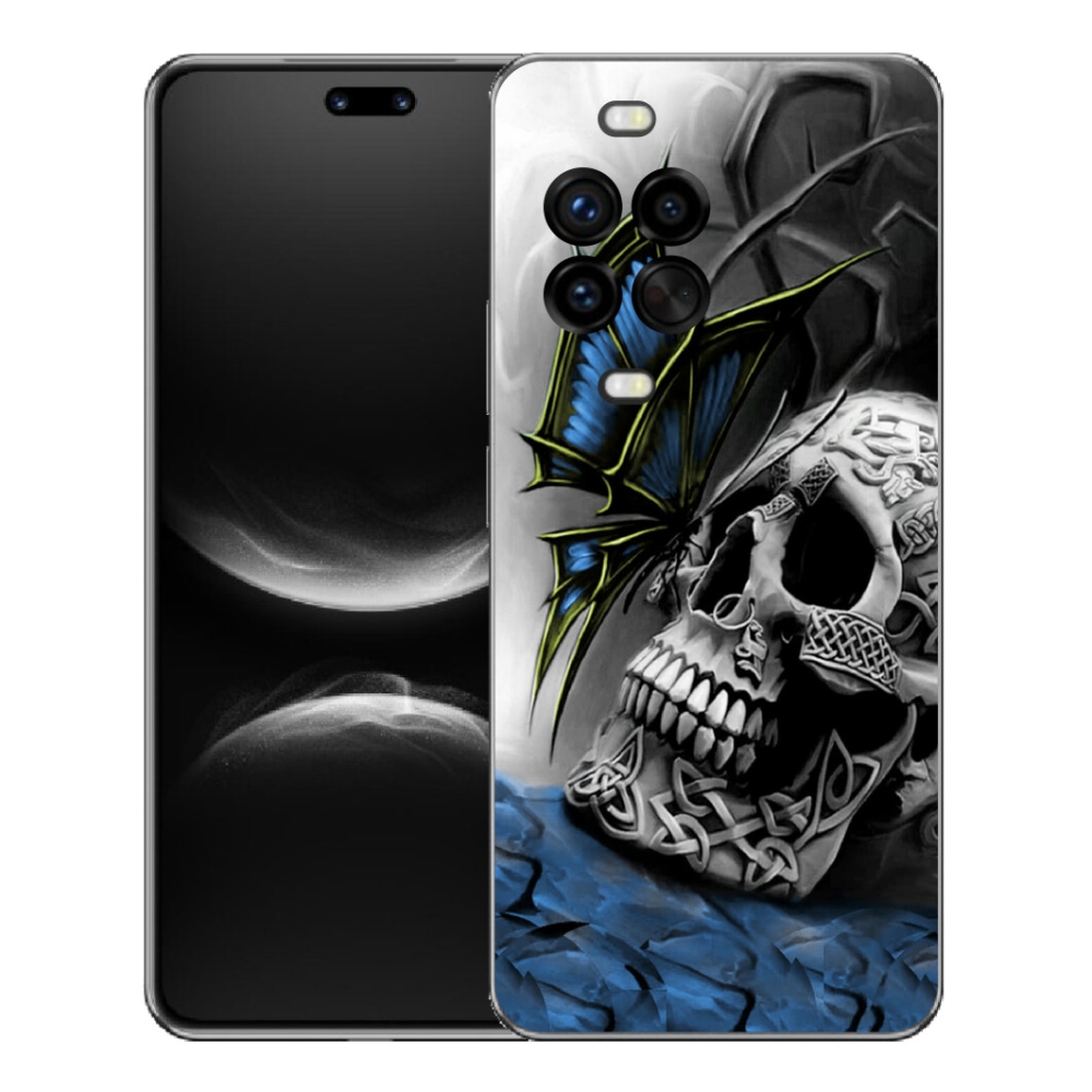 Gélový kryt mmCase na Huawei Nova 14 Pro - motýľ a lebka