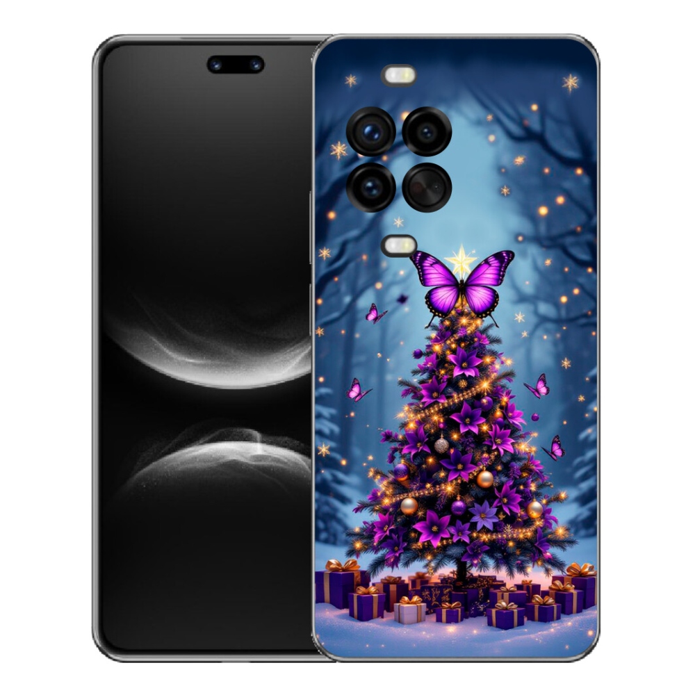 Gélový kryt mmCase na Huawei Nova 14 Pro - motýlí vianočný stromček
