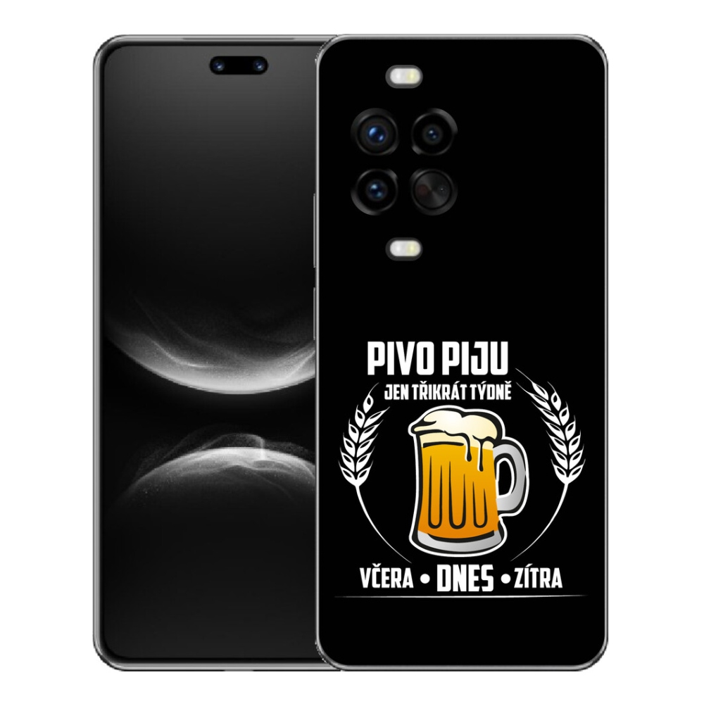 Gélový kryt mmCase na Huawei Nova 14 Pro - pivný motív čierne pozadie
