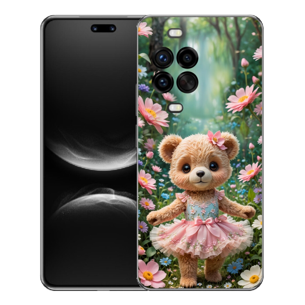 Gélový kryt mmCase na Huawei Nova 14 Pro - roztomilý medvedík v kvetoch