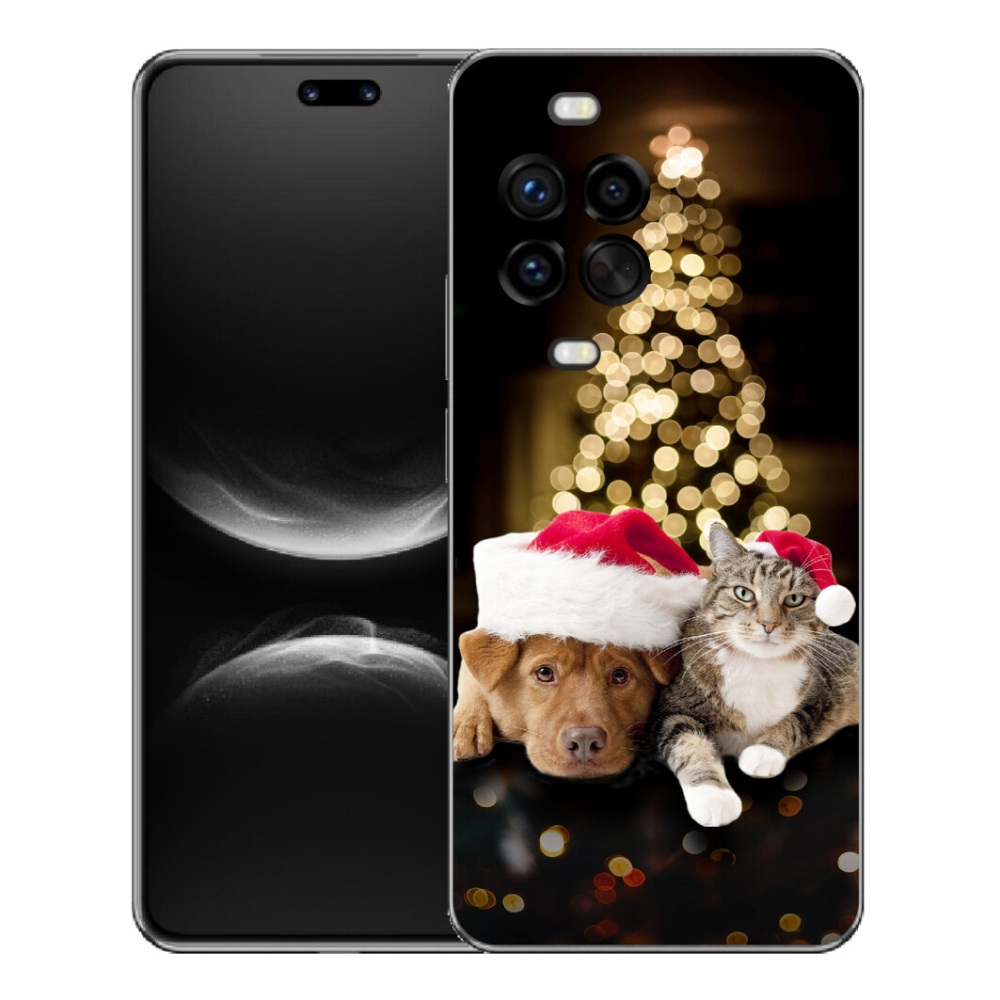 Gélový kryt mmCase na Huawei Nova 14 Pro - vianočný pes a mačka