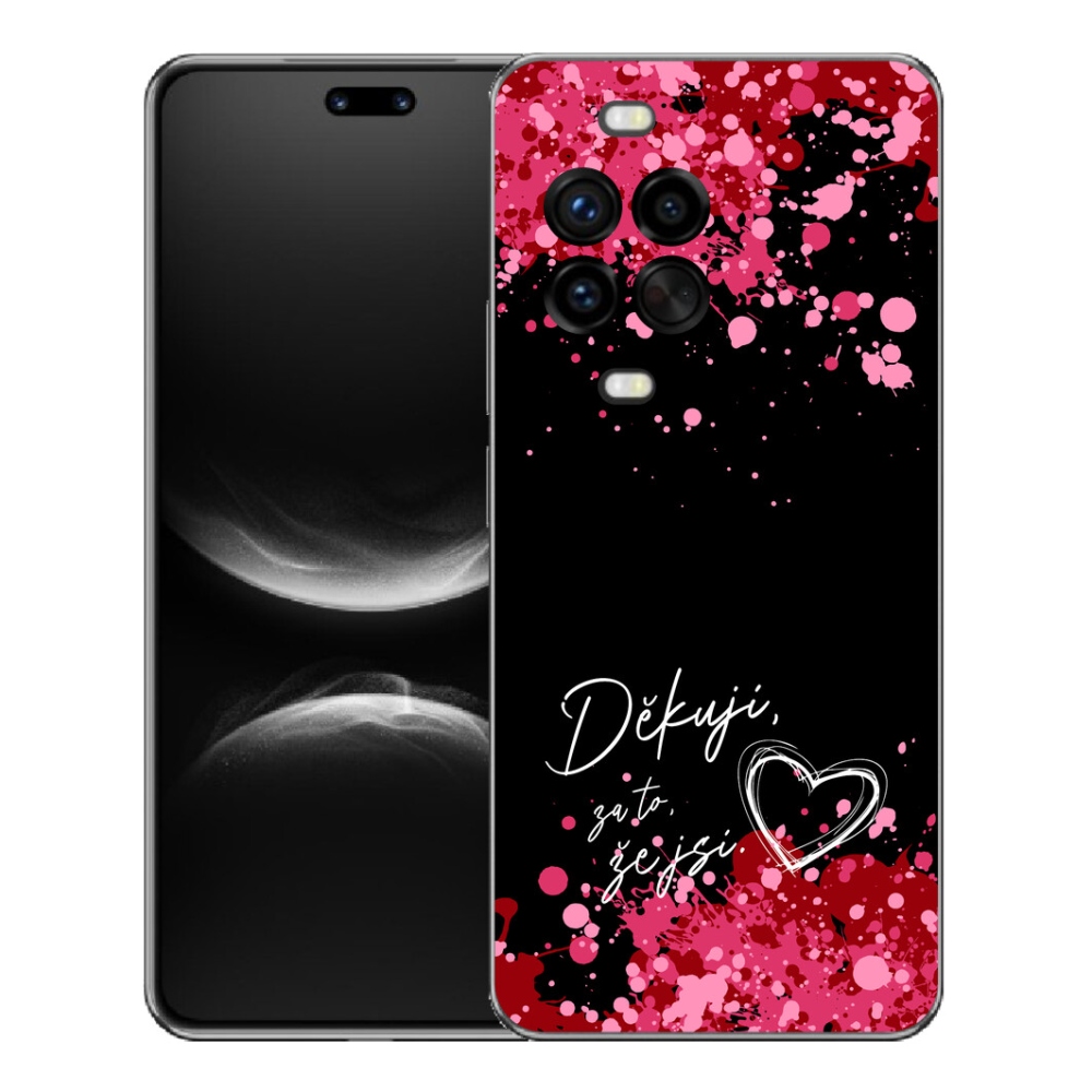 Gélový kryt mmCase na Huawei Nova 14 Pro - zamilovaný text 2 čierne pozadie