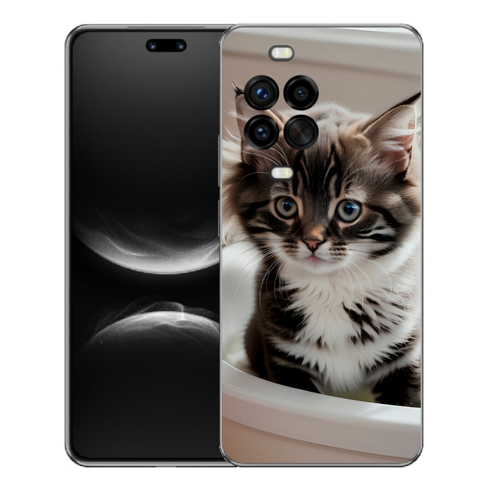 Gélový kryt mmCase na Huawei Nova 14 Pro - zvedavé mačiatko