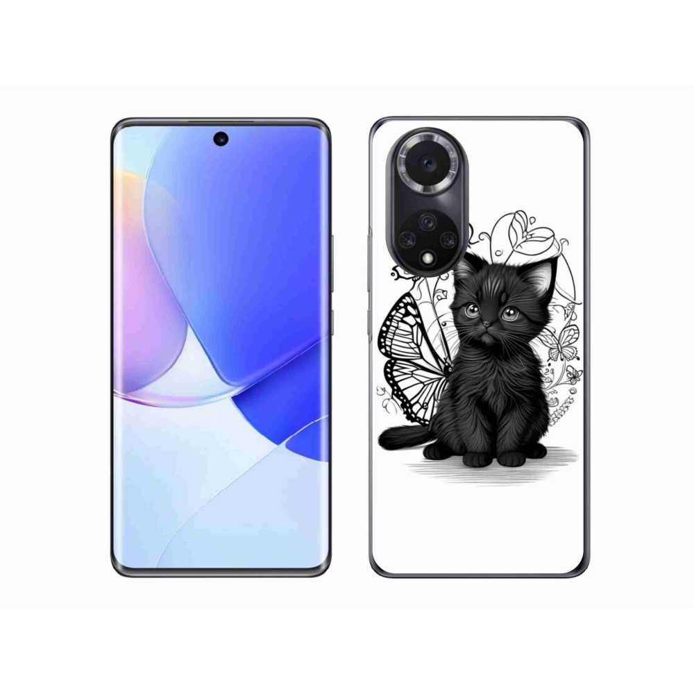 Gélový kryt mmCase na Huawei Nova 9 - čierne mačiatko