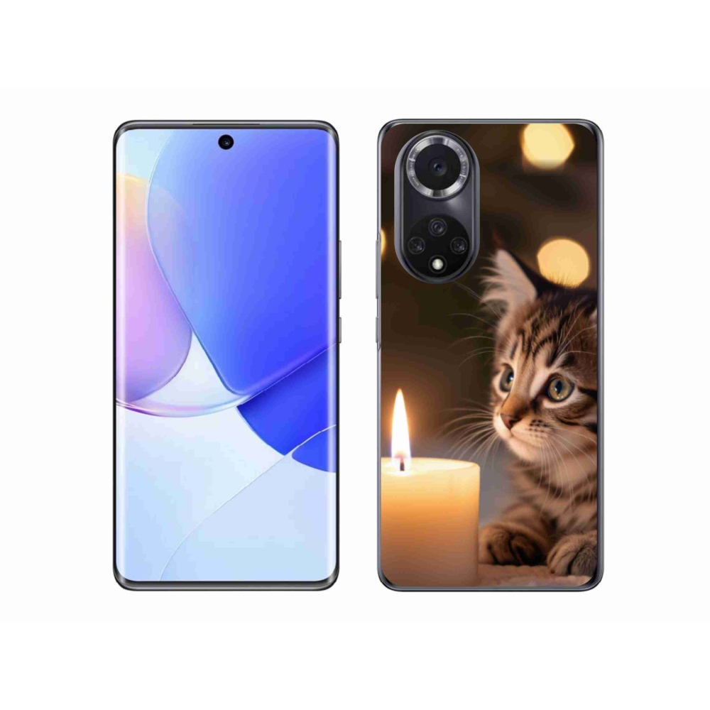 Gélový kryt mmCase na Huawei Nova 9 - mačiatko a sviečka