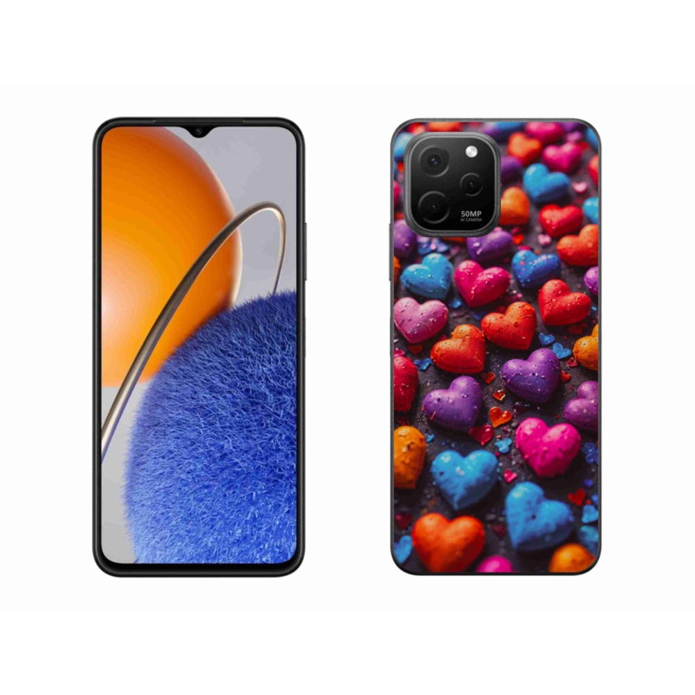 Gélový kryt mmCase na Huawei Nova Y61 - farebné srdcia