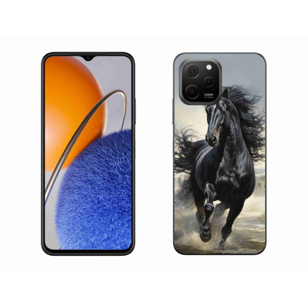 Gélový kryt mmCase na Huawei Nova Y61 - bežiaci čierny kôň