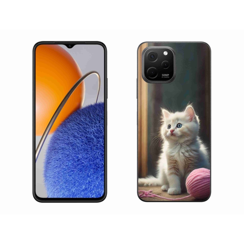 Gélový kryt mmCase na Huawei Nova Y61 - biele mačiatko 2