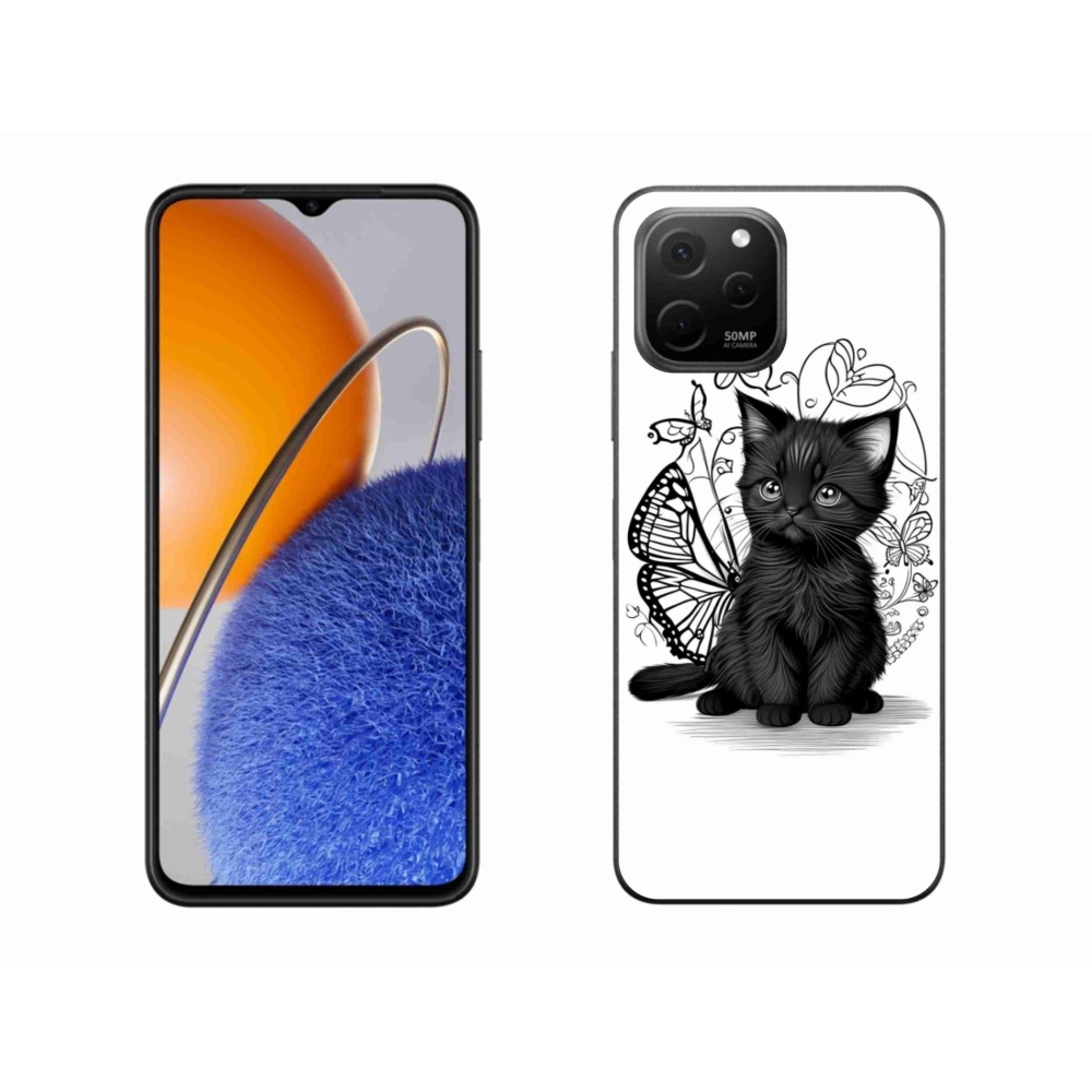 Gélový kryt mmCase na Huawei Nova Y61 - čierne mačiatko