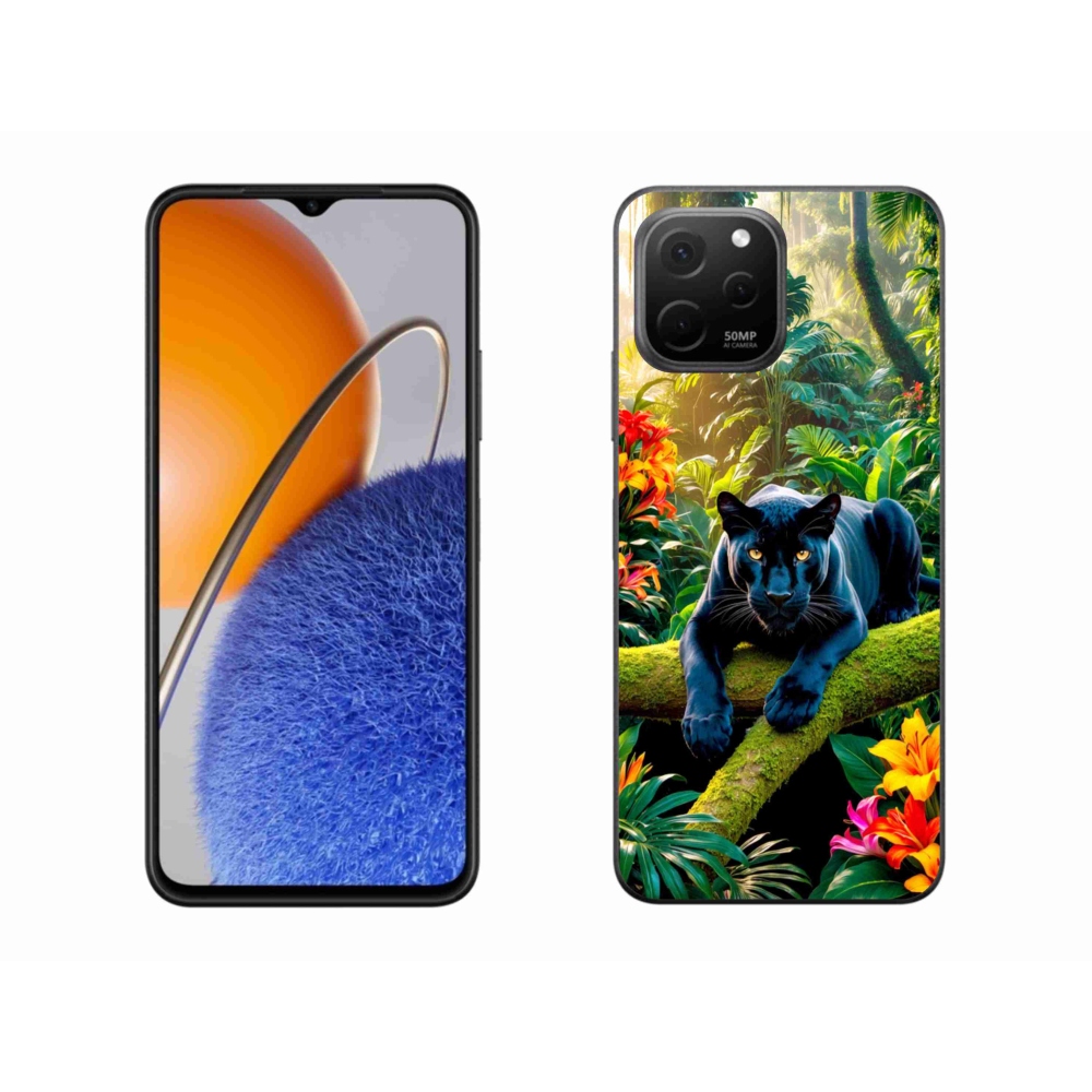 Gélový kryt mmCase na Huawei Nova Y61 - čierny panter v džungli