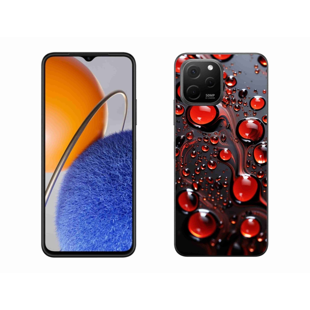 Gélový kryt mmCase na Huawei Nova Y61 - červené kvapky 2