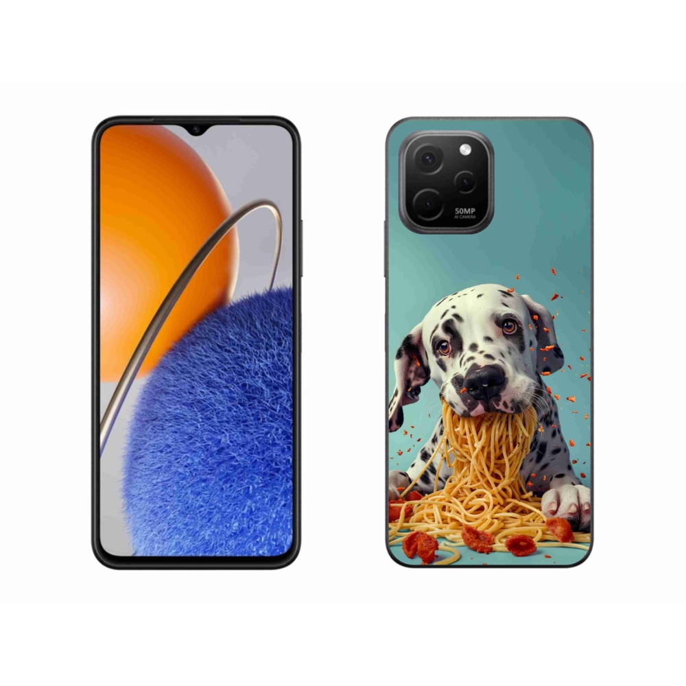 Gélový kryt mmCase na Huawei Nova Y61 - dalmatín a špagety