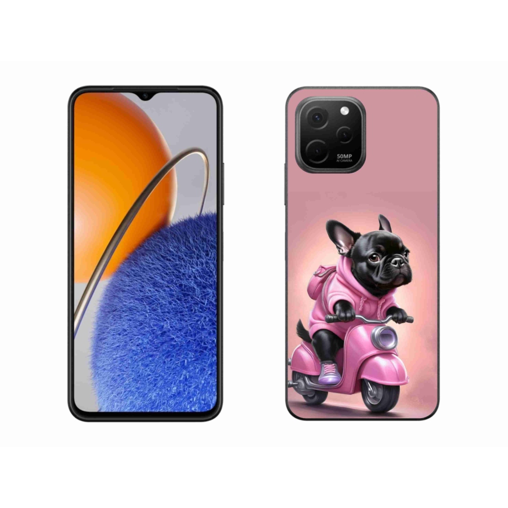 Gélový kryt mmCase na Huawei Nova Y61 - francúzsky buldoček na skútri