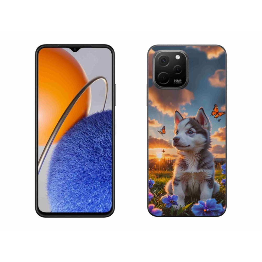 Gélový kryt mmCase na Huawei Nova Y61 - husky pri západe slnka