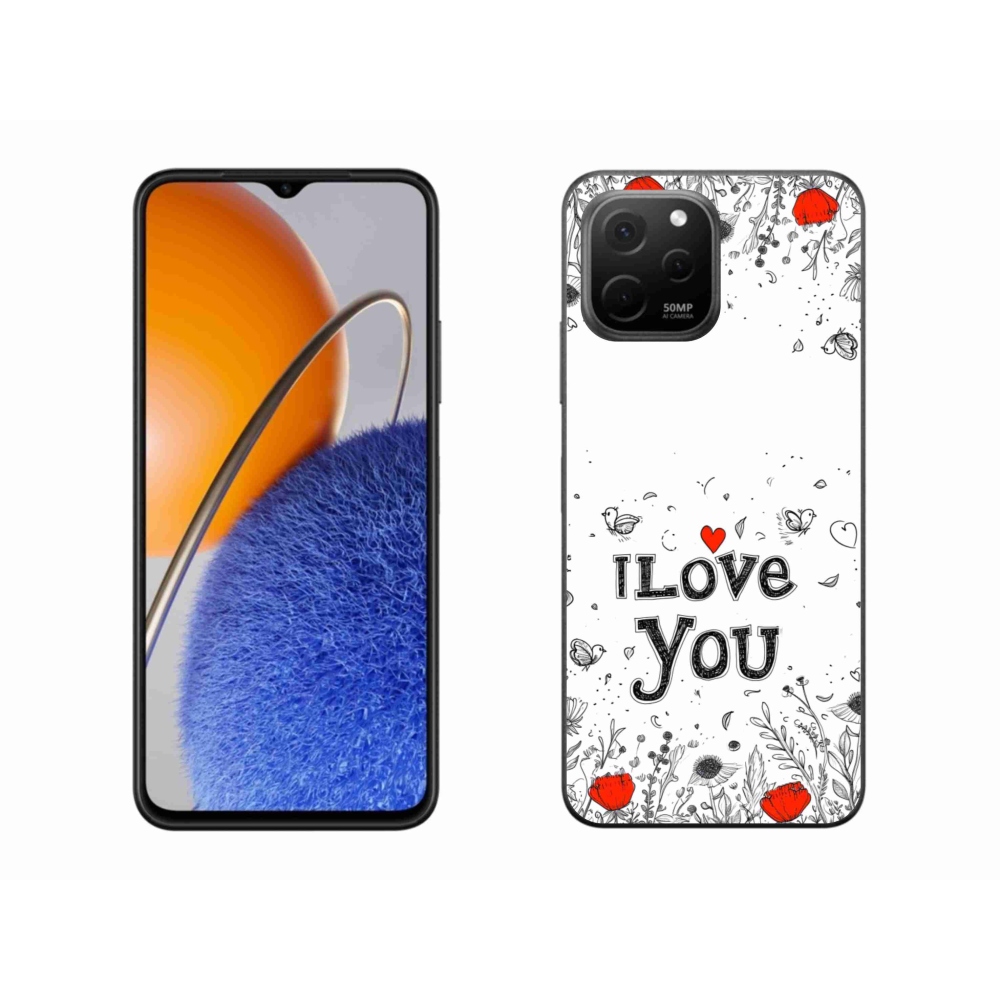 Gélový kryt mmCase na Huawei Nova Y61 - I love you biele pozadie