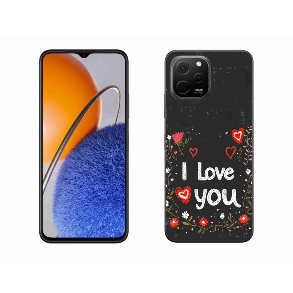 Gélový kryt mmCase na Huawei Nova Y61 - I love you čierne pozadie