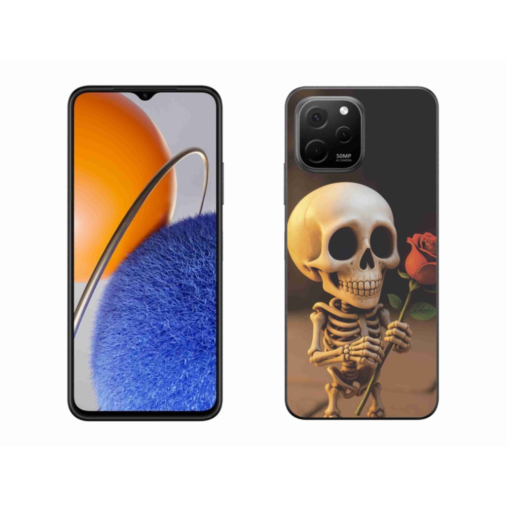 Gélový kryt mmCase na Huawei Nova Y61 - kostlivec s ružou