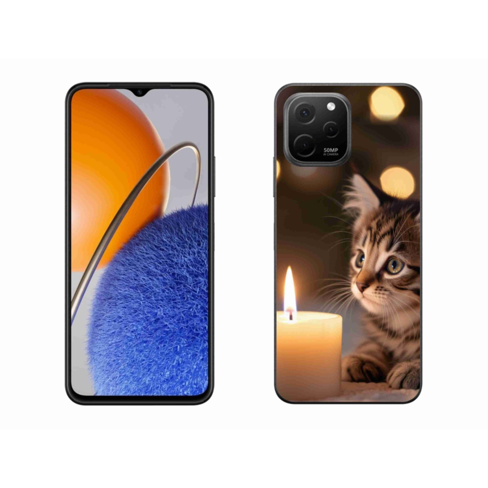Gélový kryt mmCase na Huawei Nova Y61 - mačiatko a sviečka