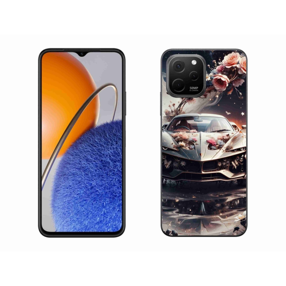 Gélový kryt mmCase na Huawei Nova Y61 - kvetinový športový automobil