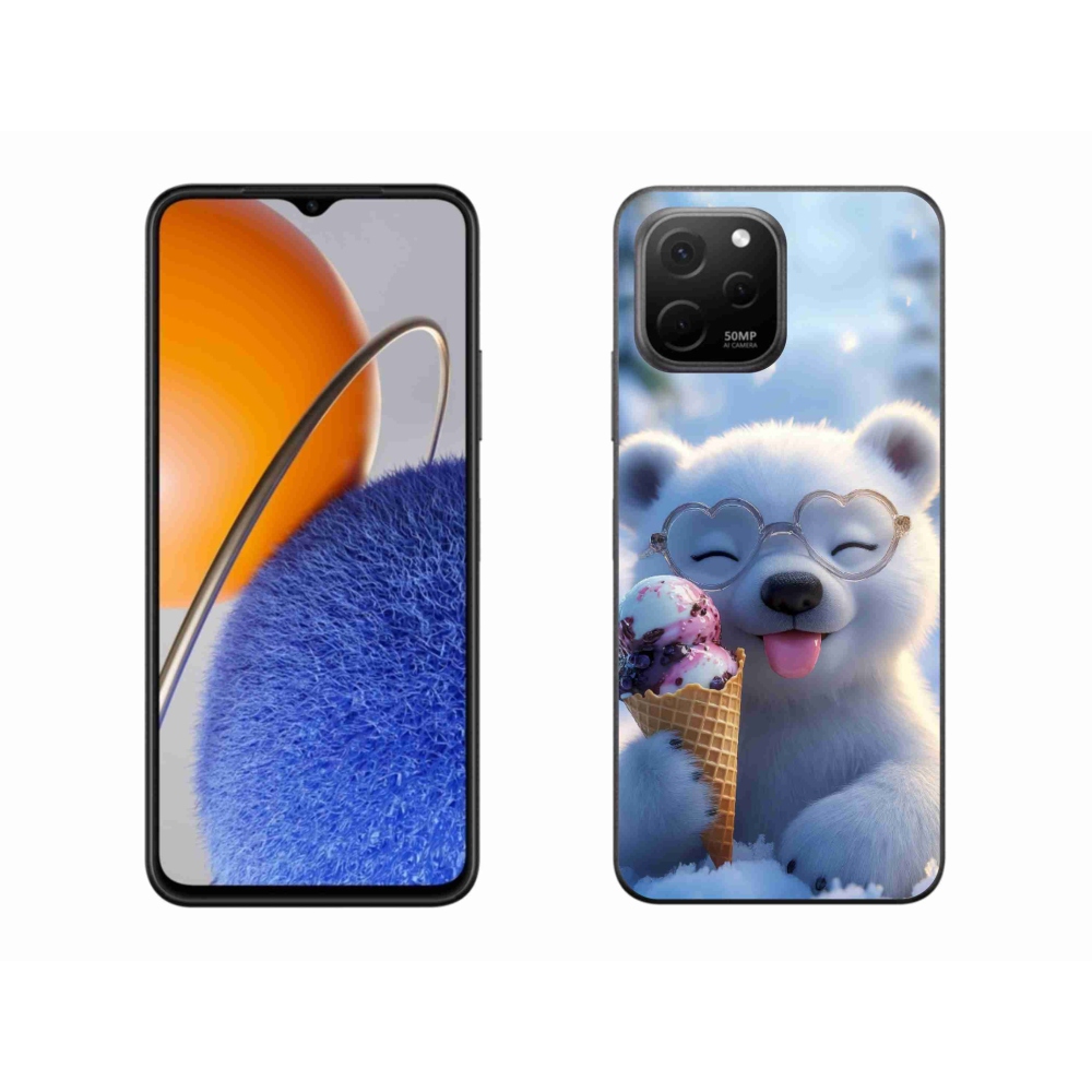 Gélový kryt mmCase na Huawei Nova Y61 - medvedík so zmrzlinou