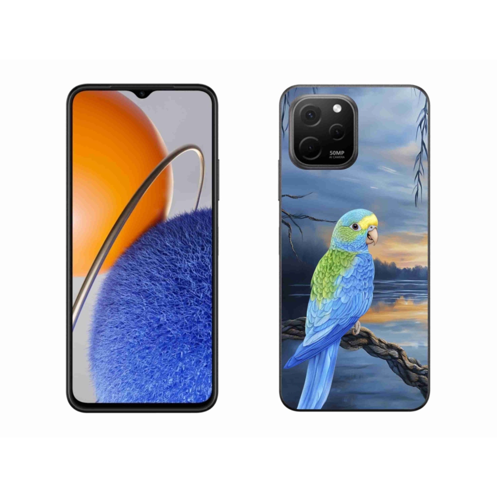 Gélový kryt mmCase na Huawei Nova Y61 - modrý papagáj