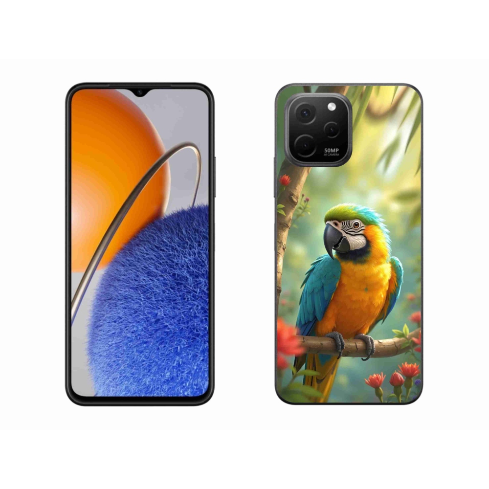 Gélový kryt mmCase na Huawei Nova Y61 - papagáj ara modrožltá