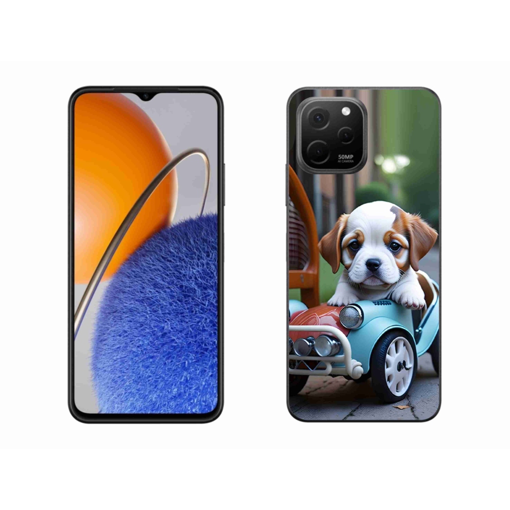 Gélový kryt mmCase na Huawei Nova Y61 - šteňa v retro aute