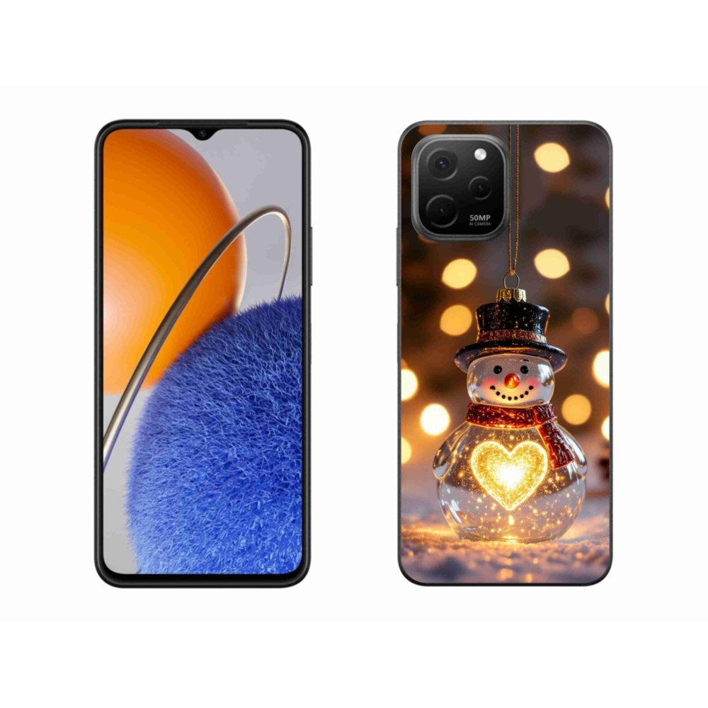 Gélový kryt mmCase na Huawei Nova Y61 - svietiaci vianočný snehuliak