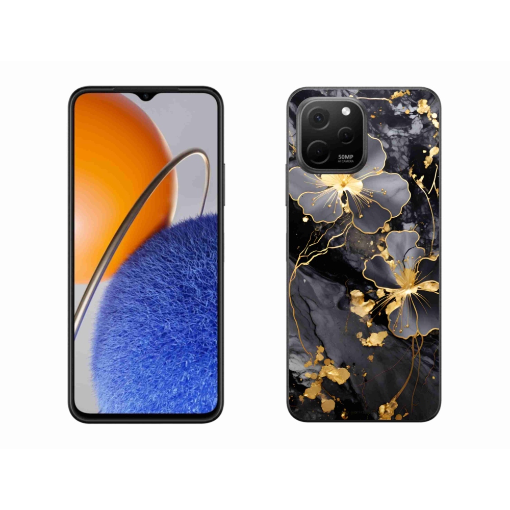 Gélový kryt mmCase na Huawei Nova Y61 - zlaté kvety