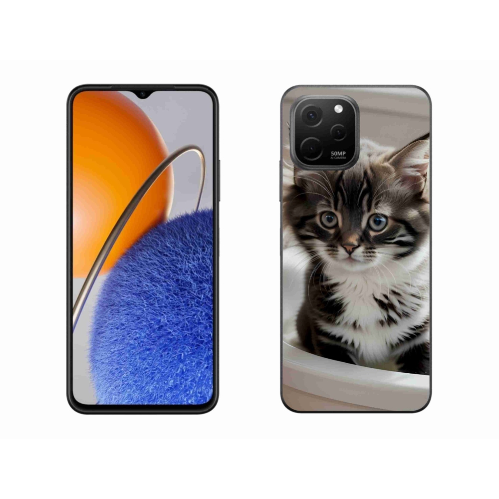 Gélový kryt mmCase na Huawei Nova Y61 - zvedavé mačiatko
