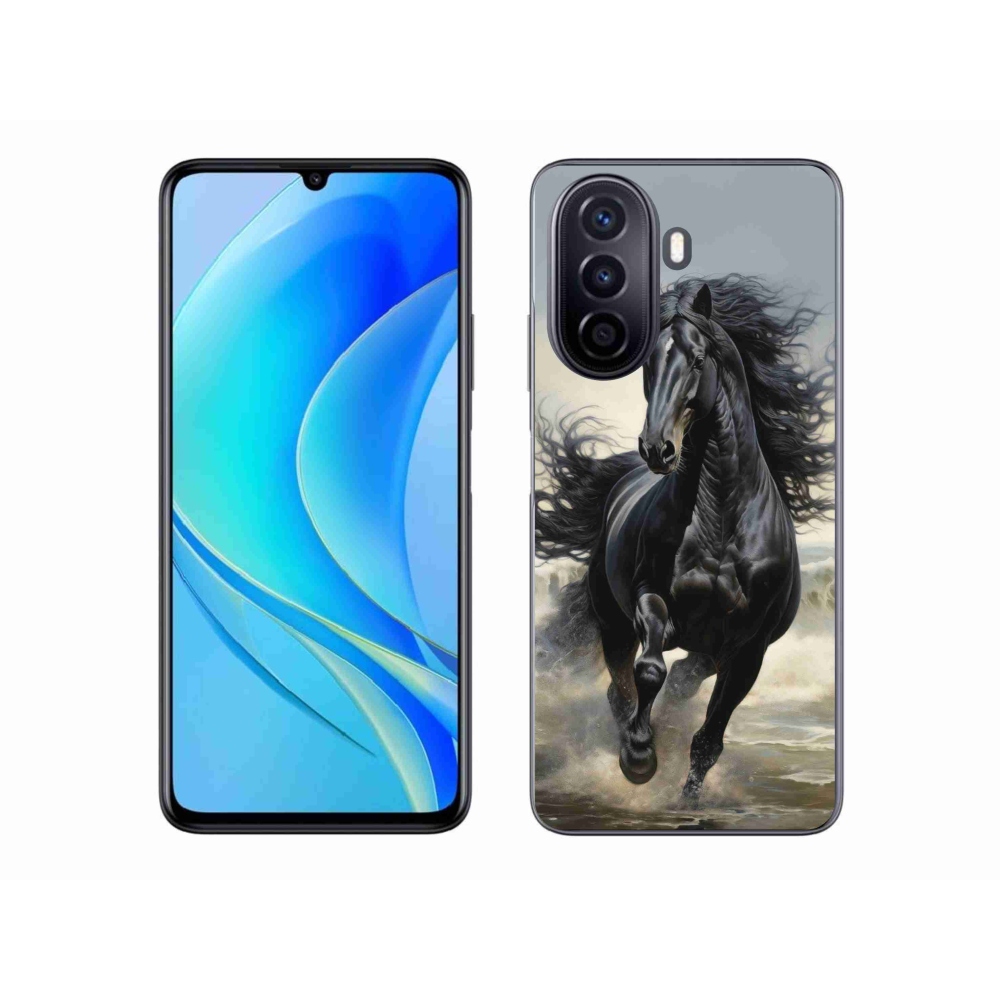 Gélový kryt mmCase na Huawei Nova Y70 - bežiaci čierny kôň